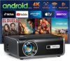 [Built-in -Apps & Auto Focus/Keystone] Smart Projector 4K Support, VOPLLS 25000L Native 1080P WiFi 6 Bluetooth Outdoor Projector, PPT, 50% Zoom Home Theater Movie Projectors for Bedroom/iOS/Android